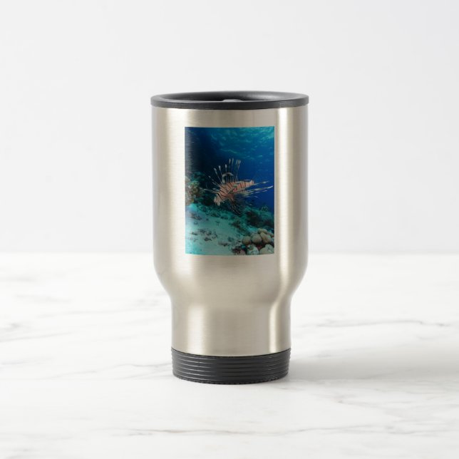 Lionfish or Pterois Miles, Ocean Reef Fish Travel Mug (Center)
