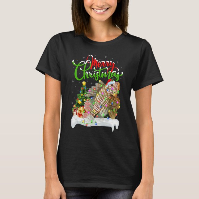 Lionfish   Xmas Decorations Santa Lionfish Christm T-Shirt (Front)