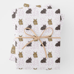 Lionhead bunnies wrapping paper sheets
