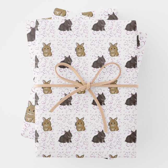 Lionhead bunnies  wrapping paper sheets (In situ)