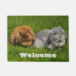 Lionhead Holland Mini Lop Bunny Rabbit Doormat