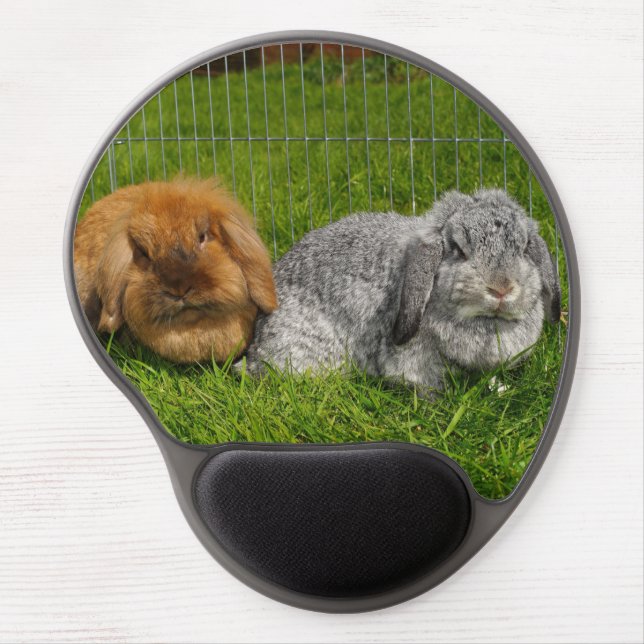 Lionhead Holland Mini Lop Bunny Rabbit Gel Mouse Pad (Front)
