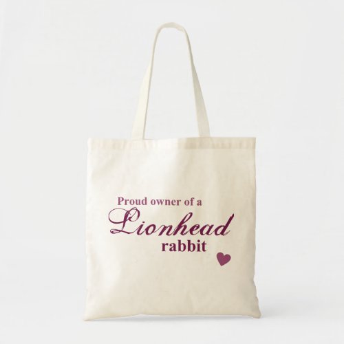 Lionhead rabbit tote bag