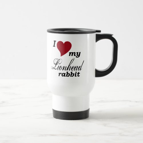 Lionhead rabbit travel mug