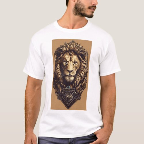  Lionheart Emblem Geometric Motorcycle Bad T_Shirt