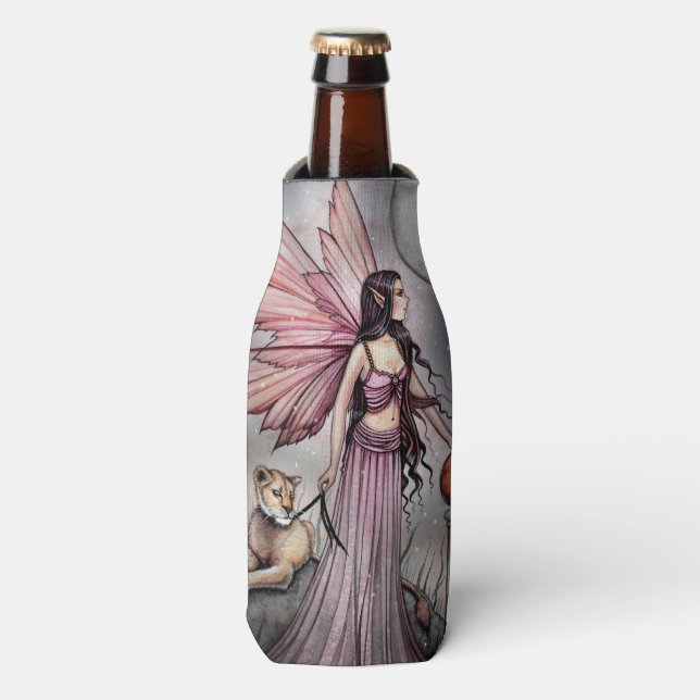 Lionheart Gothic Fantasy Fairy Art Bottle Cooler (Bottle Front)