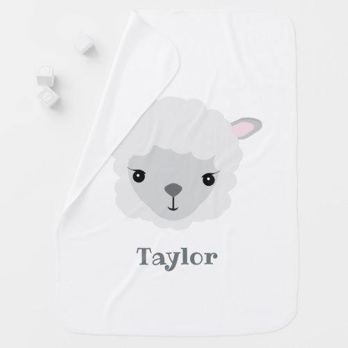 Lionheart Lamb Personalized Baby Blanket with Mod