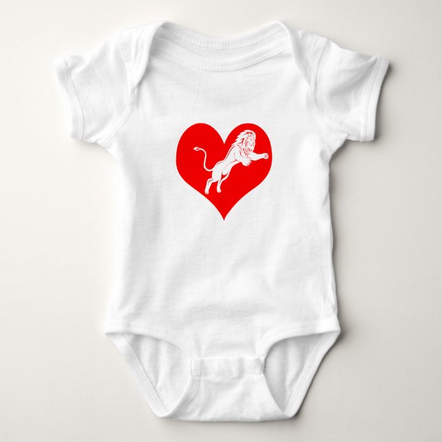 Lionheart:  Unafraid to express love Baby Bodysuit (Front)