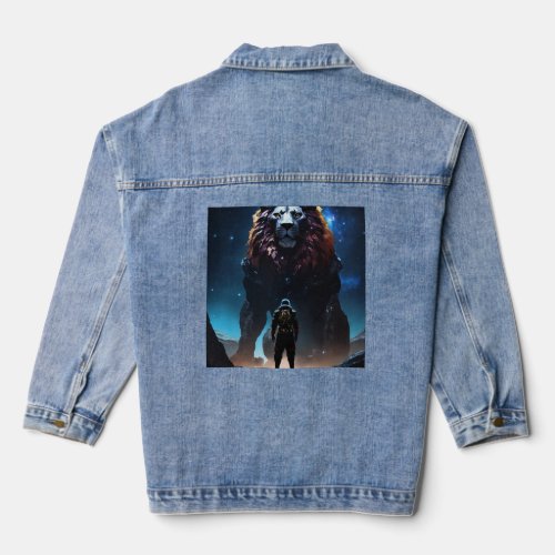 Lionhearted Cosmos The Enigmatic Alliance Denim Jacket