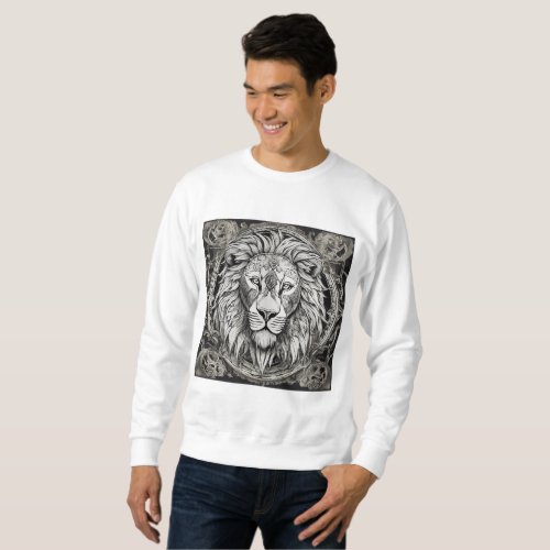 Lionhearted Geometry Unleash the Roar in Style Sweatshirt