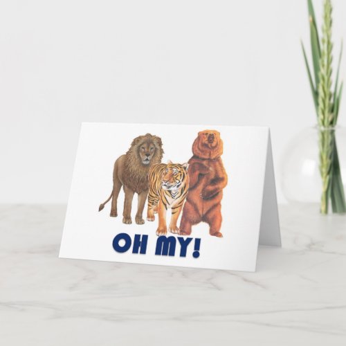 Lions and Tigers and Bears Oh My Card