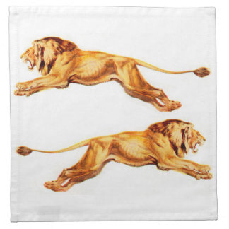 lions at cross purposes cloth napkin