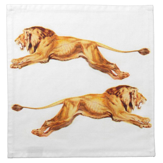 lions at cross purposes cloth napkin (Front)