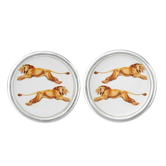 lions at cross purposes cufflinks (Front)