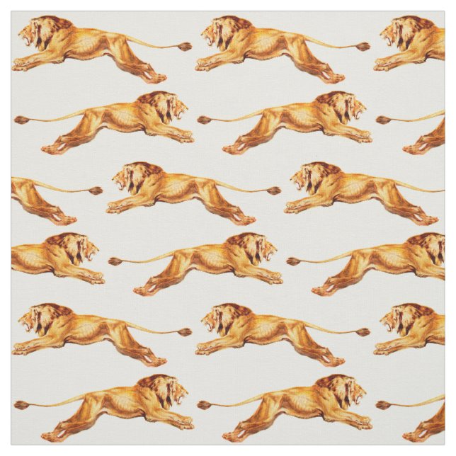 lions at cross purposes fabric (Swatch)