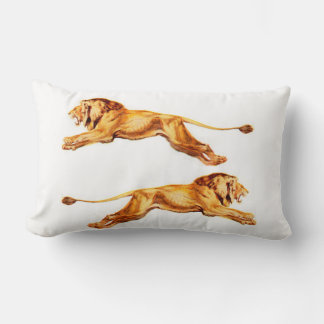 lions at cross purposes lumbar pillow