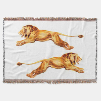 lions at cross purposes throw blanket