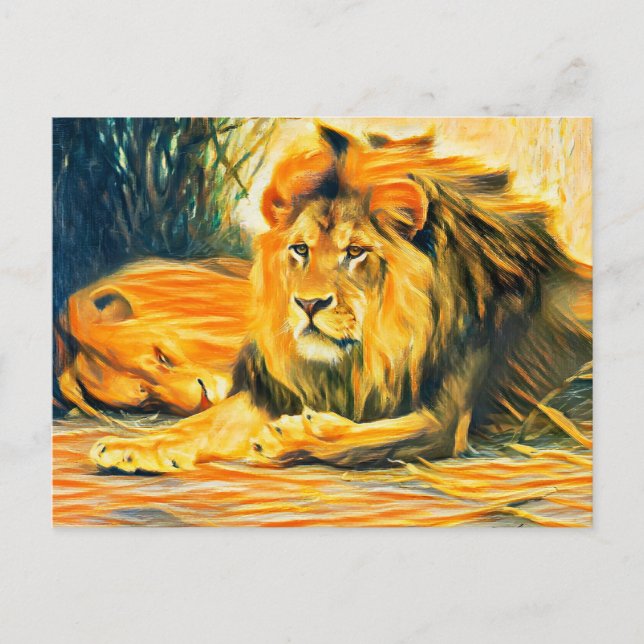 Lions at rest  postcard (Front)