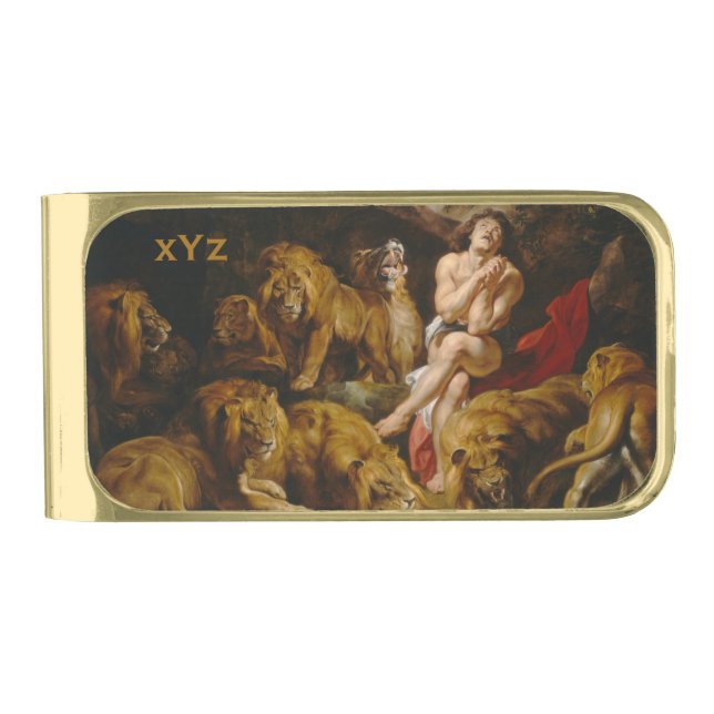 Lions’ Den custom monogram money clip (Front)