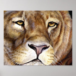 Lions face fine art hand painted poster