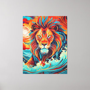 Lion's Fire Dance Canvas Print