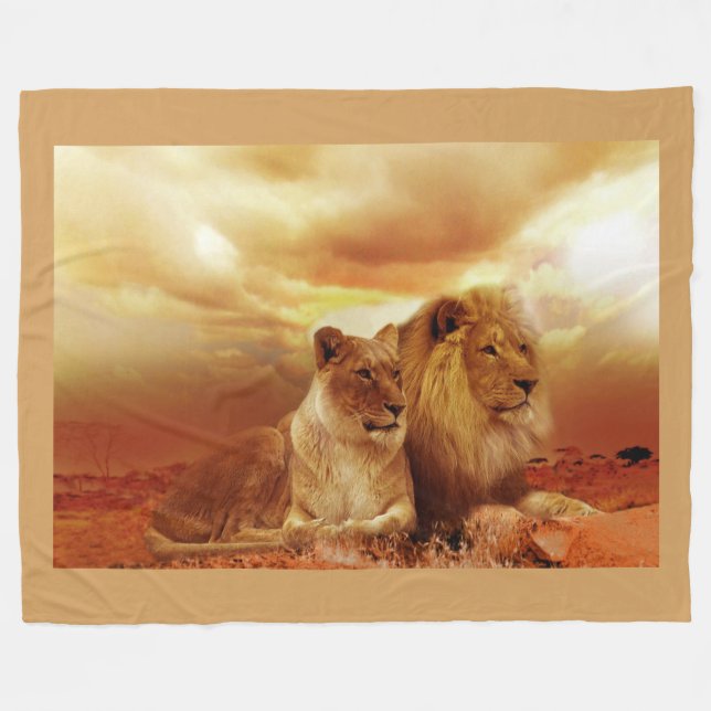 Lions Fleece Blanket (Front (Horizontal))