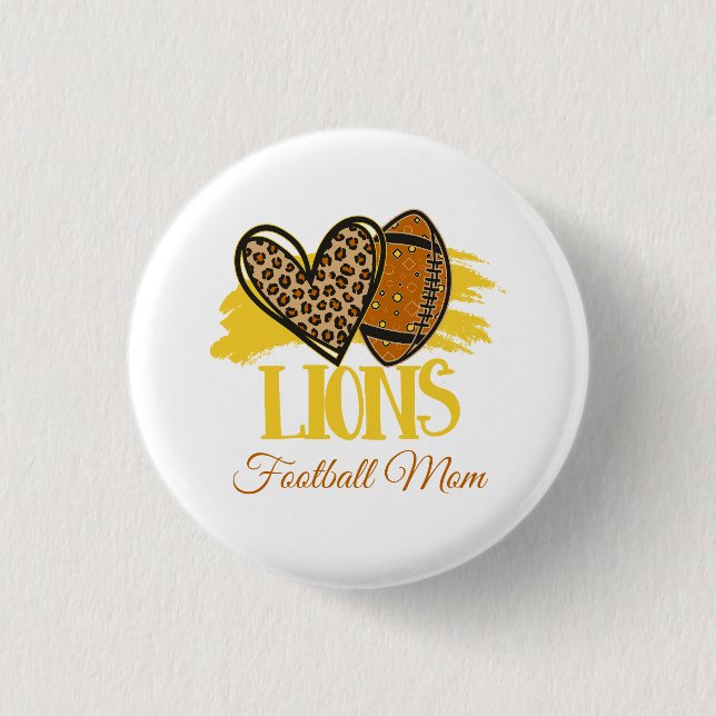 Lions Football Mom Button-Customizable  Button (Front)