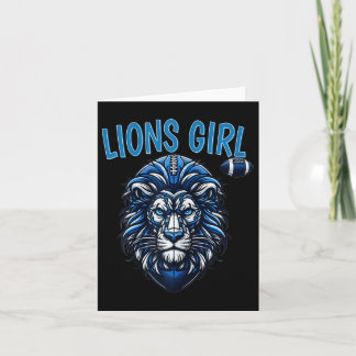 Lions For Girl Funny American Football Game Day Wo Card