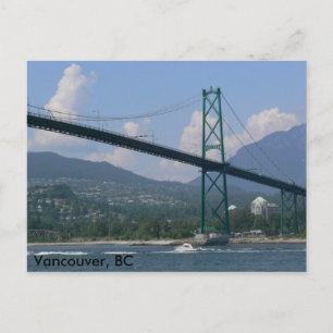 Lion's Gate Bridge, Vancouver, BC Postcard