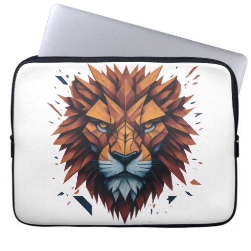 Lions Glitch Den Contemporary Geometric design Laptop Sleeve
