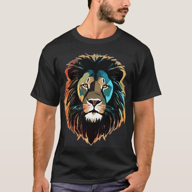 LION'S HEAD DESIGN T-SHIRT  (Front)