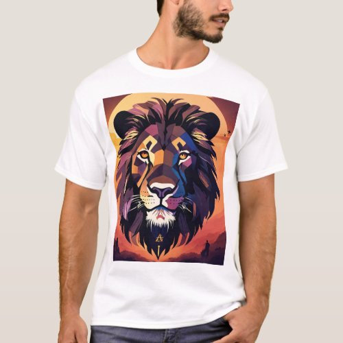 Lions head design T_ Shirt in Vector art