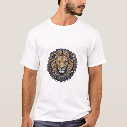 lions head with a detailed T_Shirt