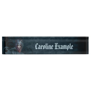 Lion's heart and feminine strength desk name plate