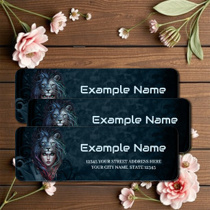 Lion's heart and feminine strength label
