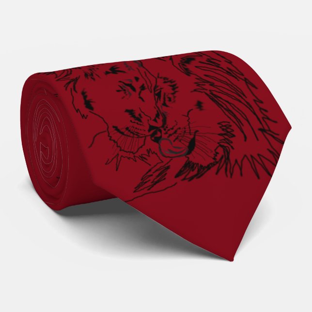 Lions Hug Neck Tie (Rolled)