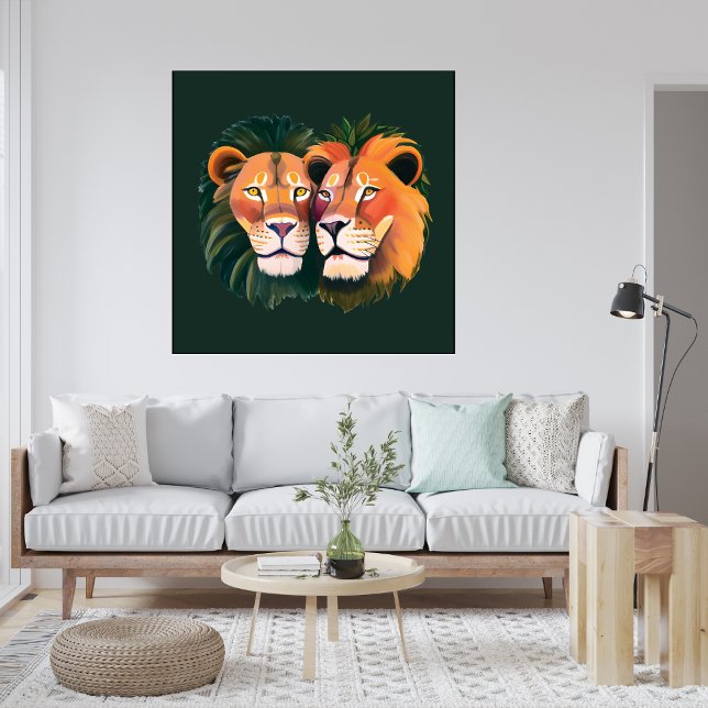 Lions in Love Canvas Print  (Lions in Love Canvas Print)