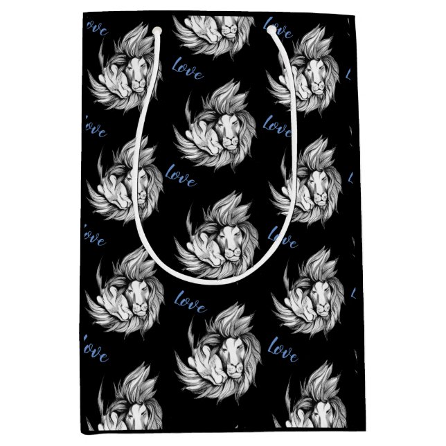 Lions in Love Medium Gift Bag (Front)