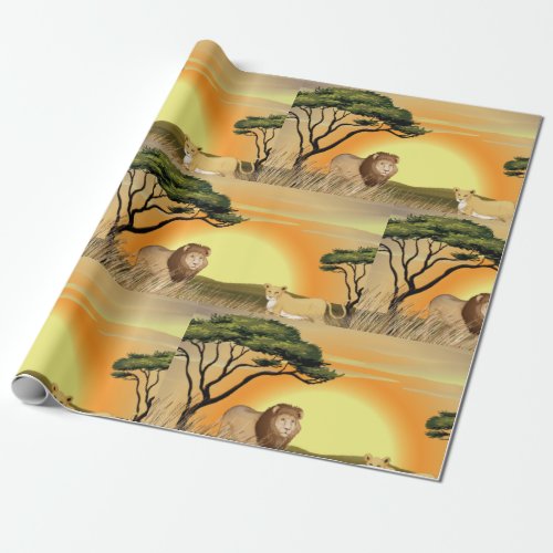 Lions In The Wild Wrapping Paper