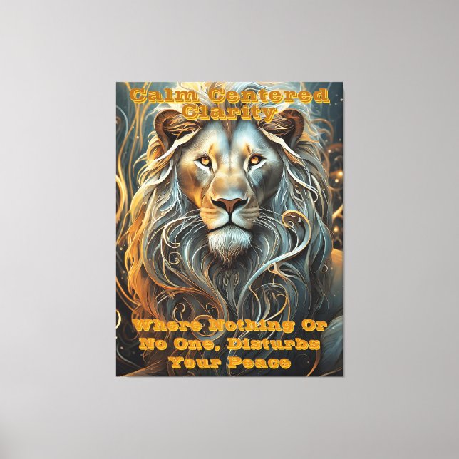 Lion's Luminary: Ethereal Light Canvas Print (Front)