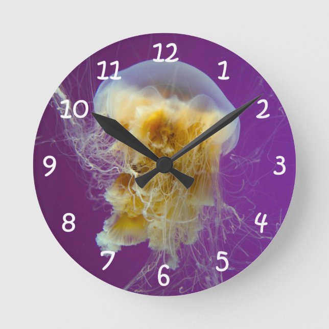 Lion's Mane Jellyfish Round Clock (Front)