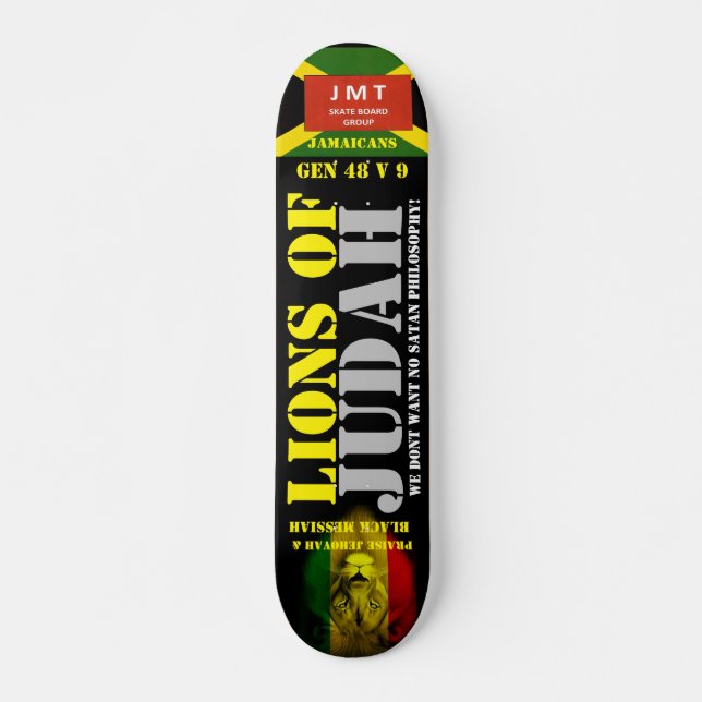 LIONS OF JUDAH JMT Skateboard, 7¾" Deck (Front)