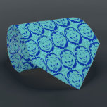 Lions of Judah Neck Tie<br><div class="desc">Men’s tie with an image of royal blue and turquoise Lions of Judah on textured turquoise. See the entire Hanukkah Tie collection under the ACCESSORIES category in the HOLIDAYS section.</div>
