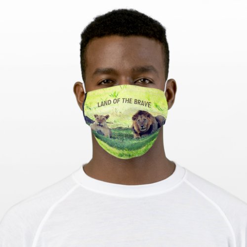 Lions on the jungle adult cloth face mask