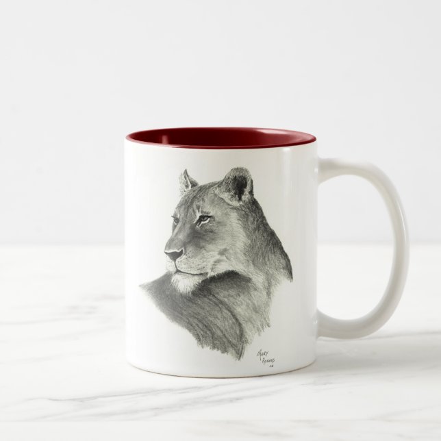 Lion's Pride - Burgundy Two-Tone Coffee Mug (Right)