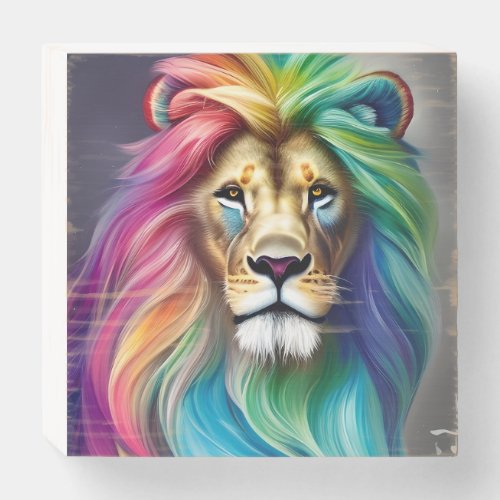 Lions Regal Majesty wall art paining  Wooden Box Sign