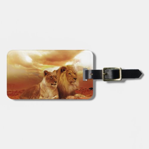 Lions relaxing in Africa Luggage Tag