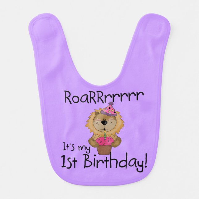Lions Roar 1st Birthday Bib (Front)