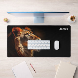 Lion's Roar Desk Mat - Majestic Lion in Profile
