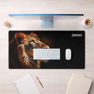 Lion's Roar Desk Mat - Majestic Lion in Profile